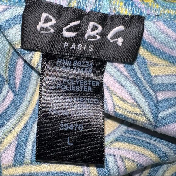 BCBG Paris Halter Style Mini Dress Large Retro Ruched Sides Party Festival - Picture 3 of 11